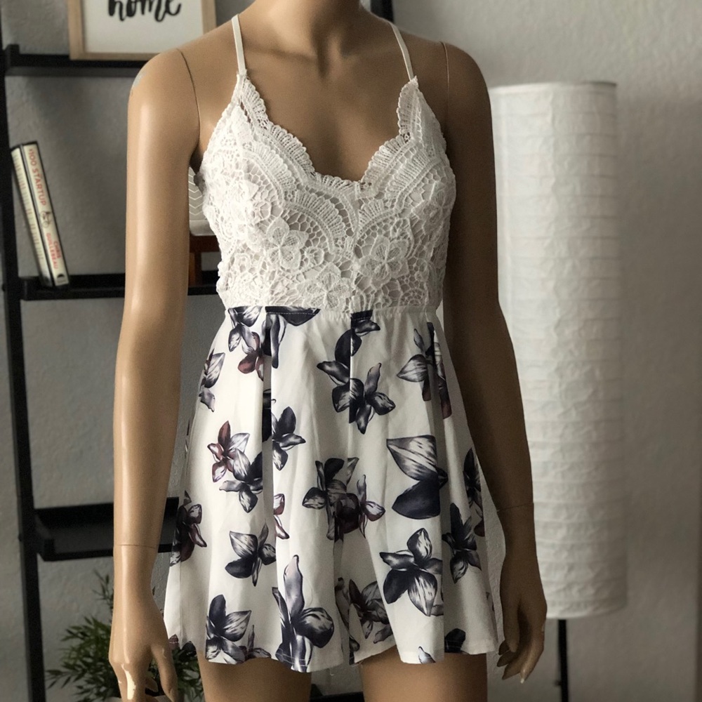 Adorable Floral Lace Romper